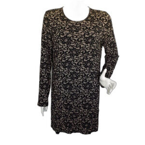 J.JILL Wearever Top, LT Tall, Lace Print, Long sleeves, Jersey, Rayon Spandex